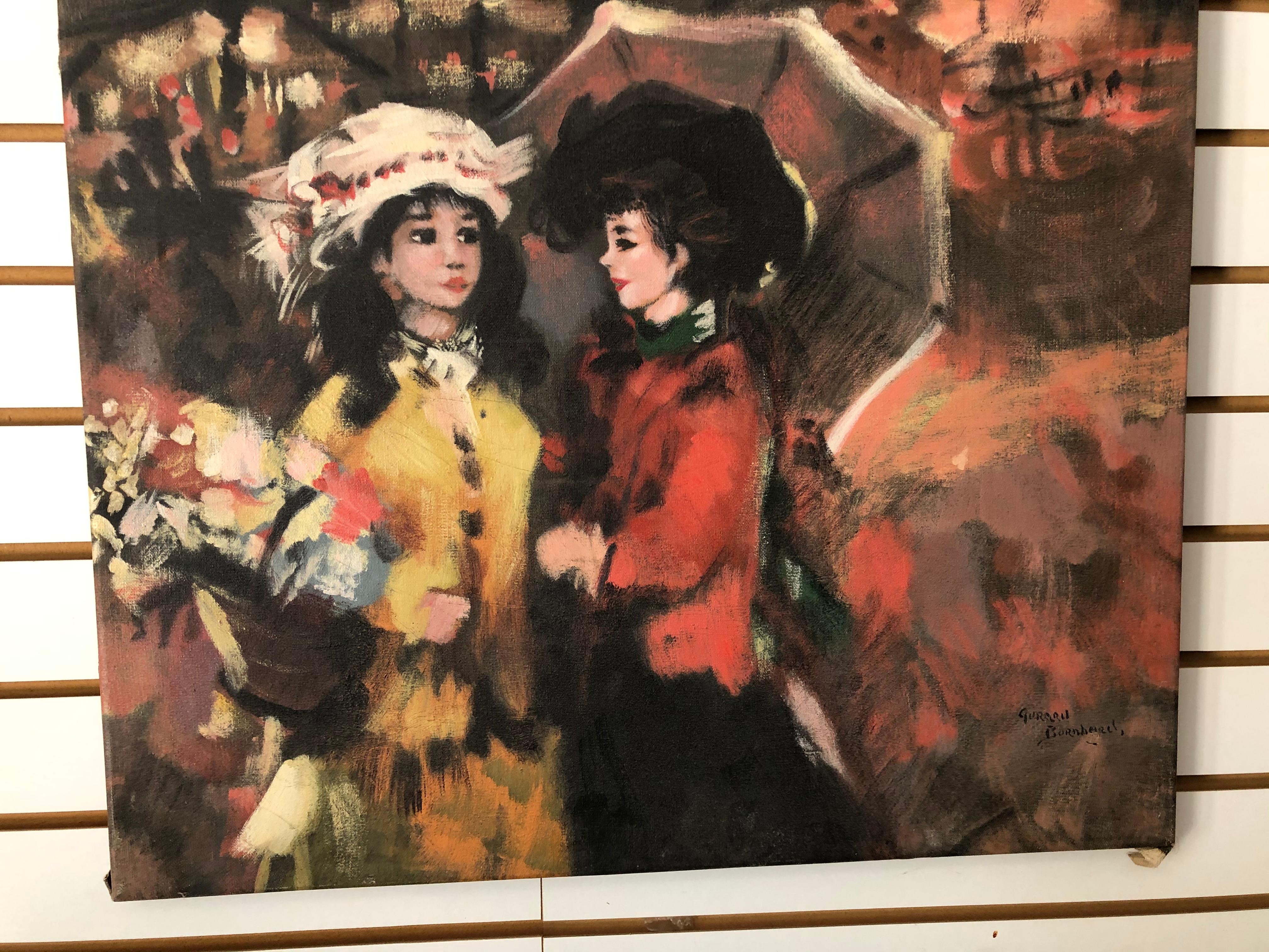 Figurative Painting Unknown - École française du milieu du siècle dernier Mystery