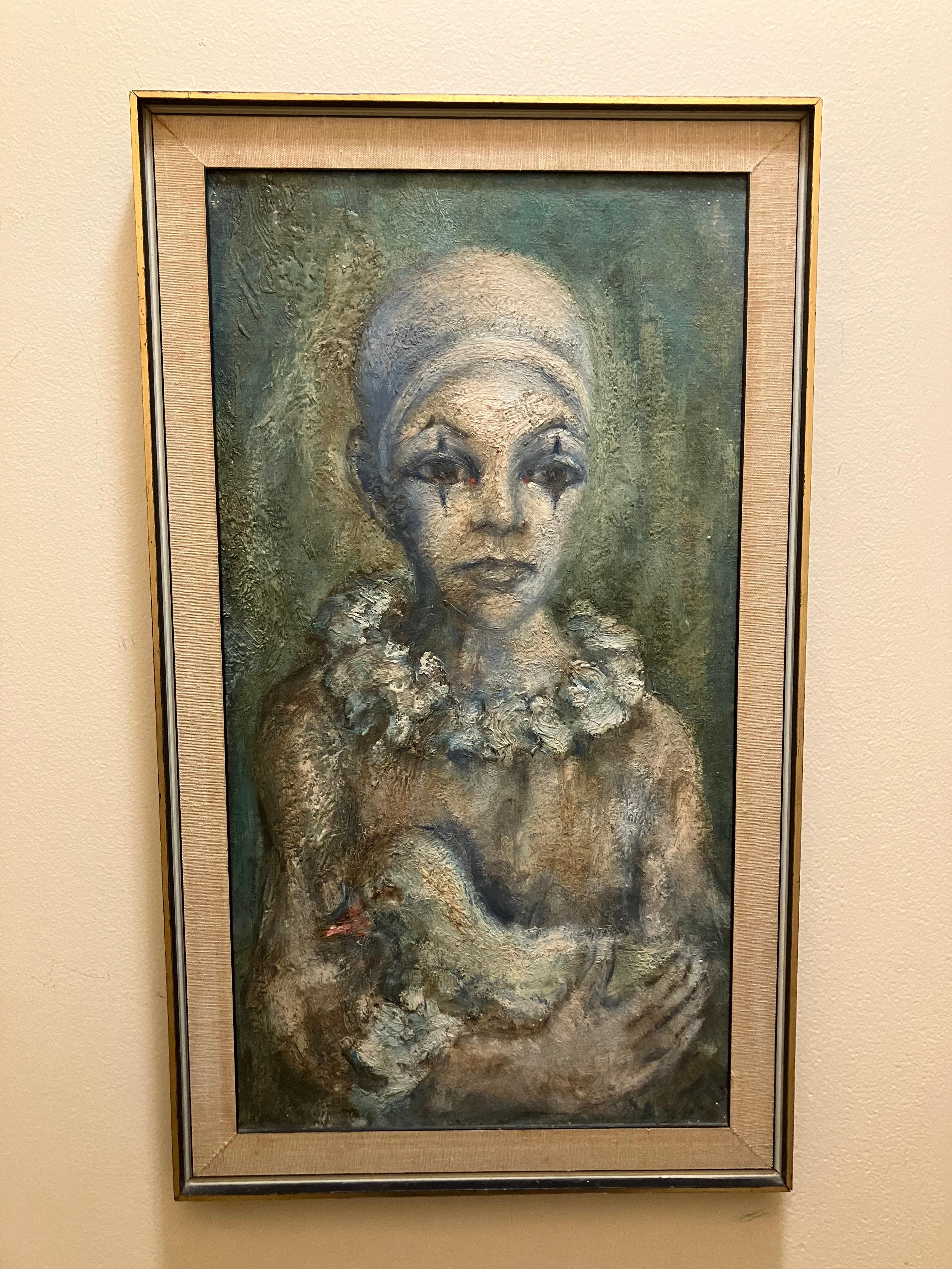 Unknown Figurative Painting - Mystery Mid-Century Oil Painting