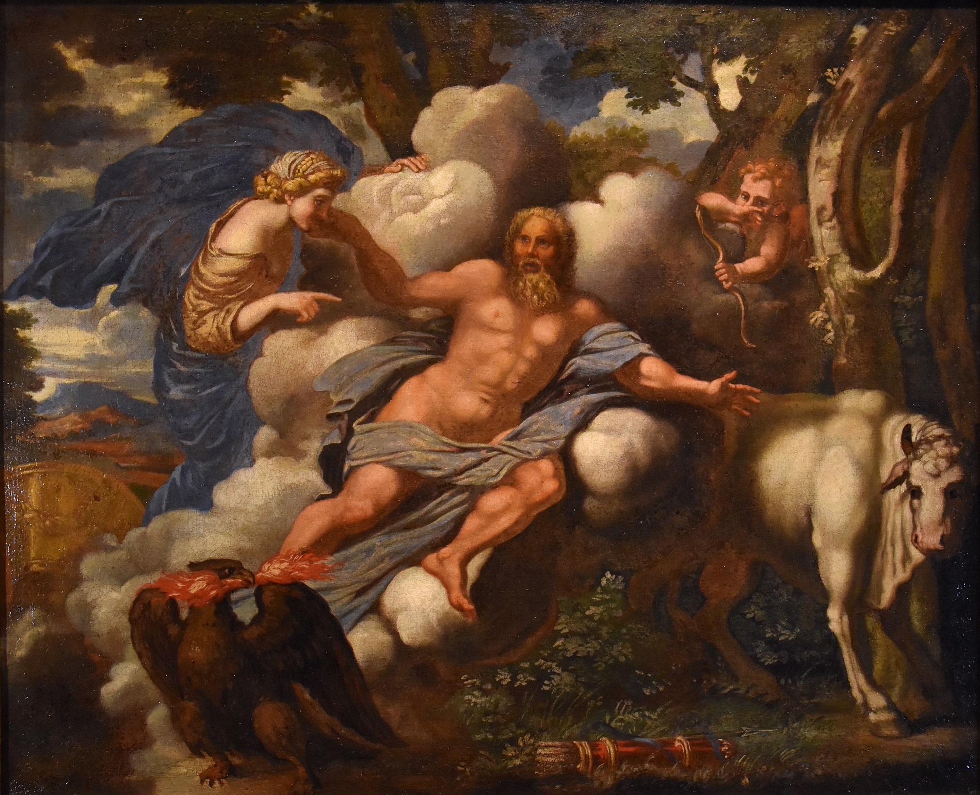 Mythologique Jupiter Canini Peinture Huile sur toile Ancien maître 17ème siècle Italie - Painting de Unknown