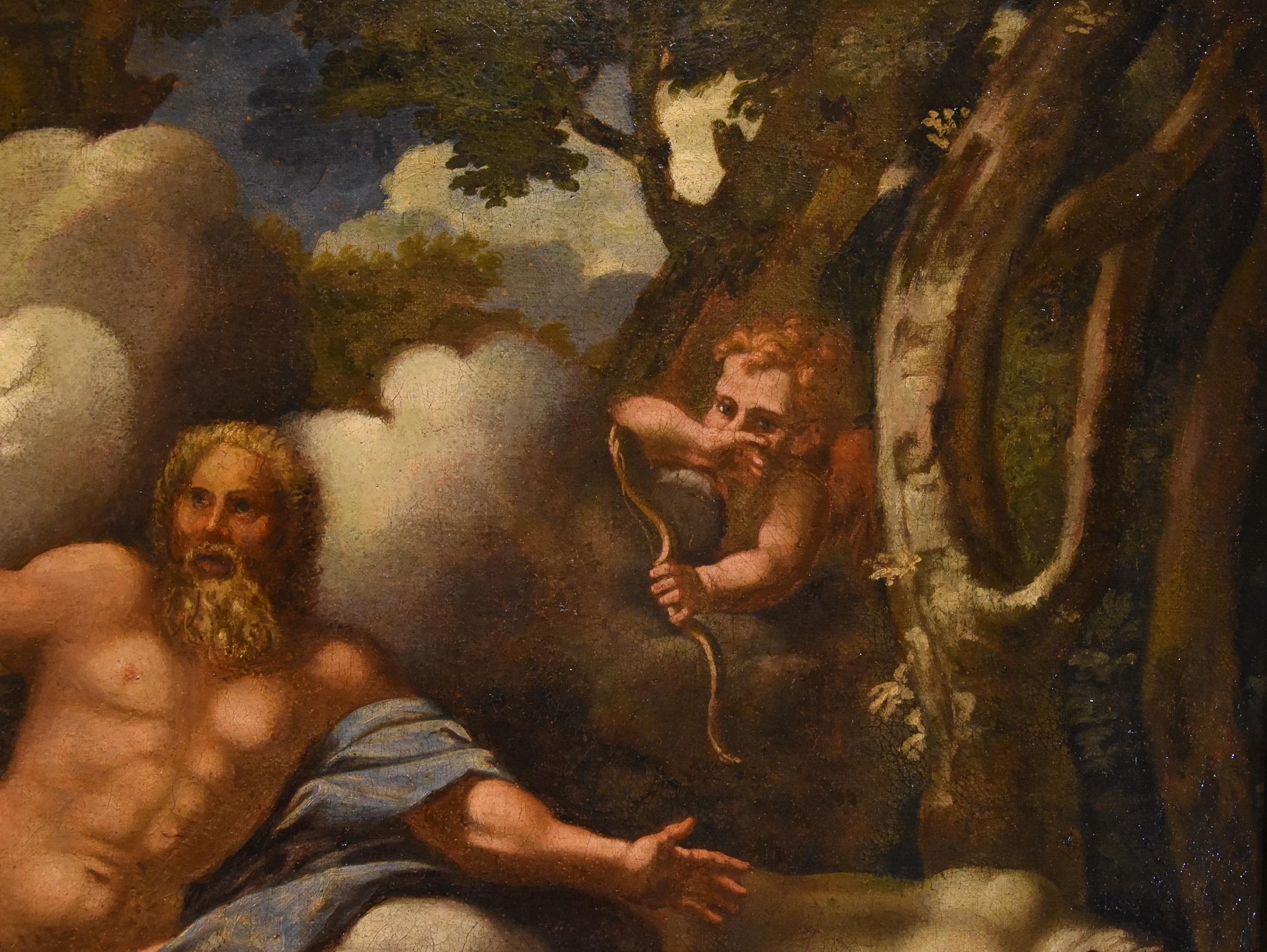 Giove mitologico Canini Dipinto Olio su tela Vecchio maestro 17° secolo Italia 1