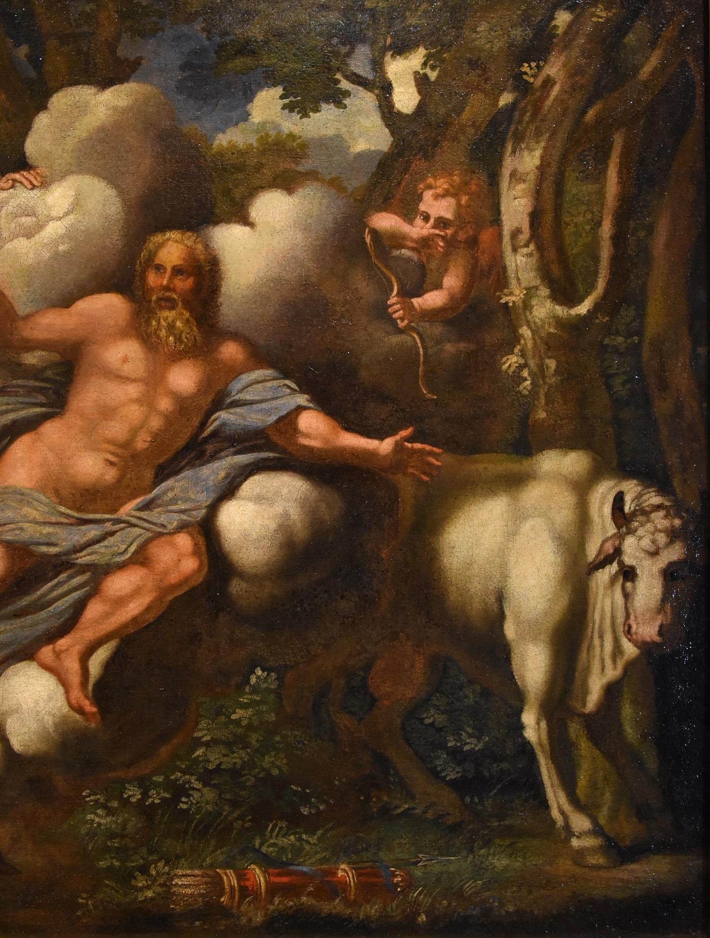 Giovanni Angelo Canini (Rome, 1608 - Rome, 1666)
The Myth of Jupiter, Io and Juno

Oil on canvas (84 x 100 cm - Framed 106 x 125 cm.)
The work has the expertise of Prof. Giancarlo Sestieri (Rome)

''I thank you for submitting to my attention this