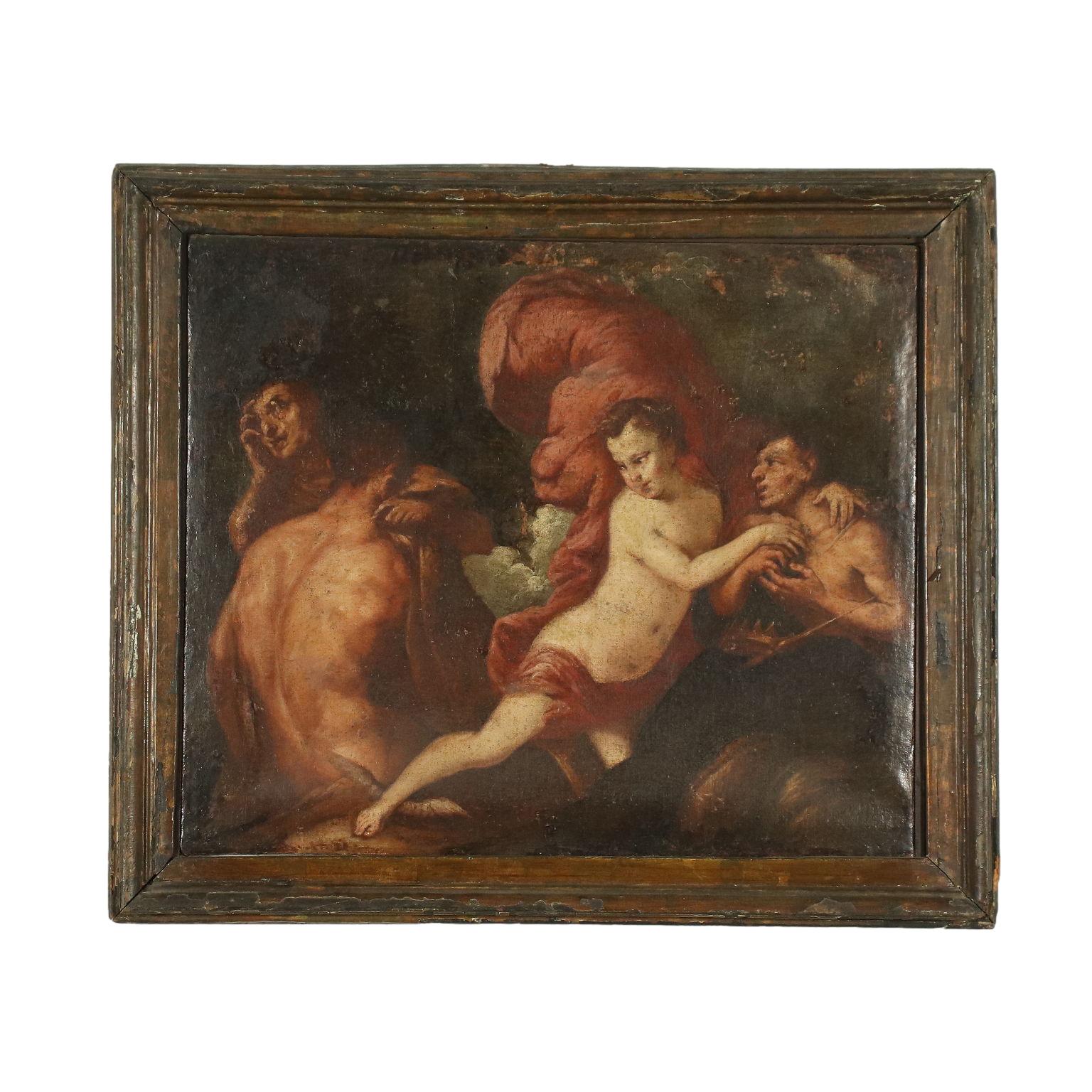Unknown Figurative Painting - Mythological Subject Oil On Canvas 17th 18th Century