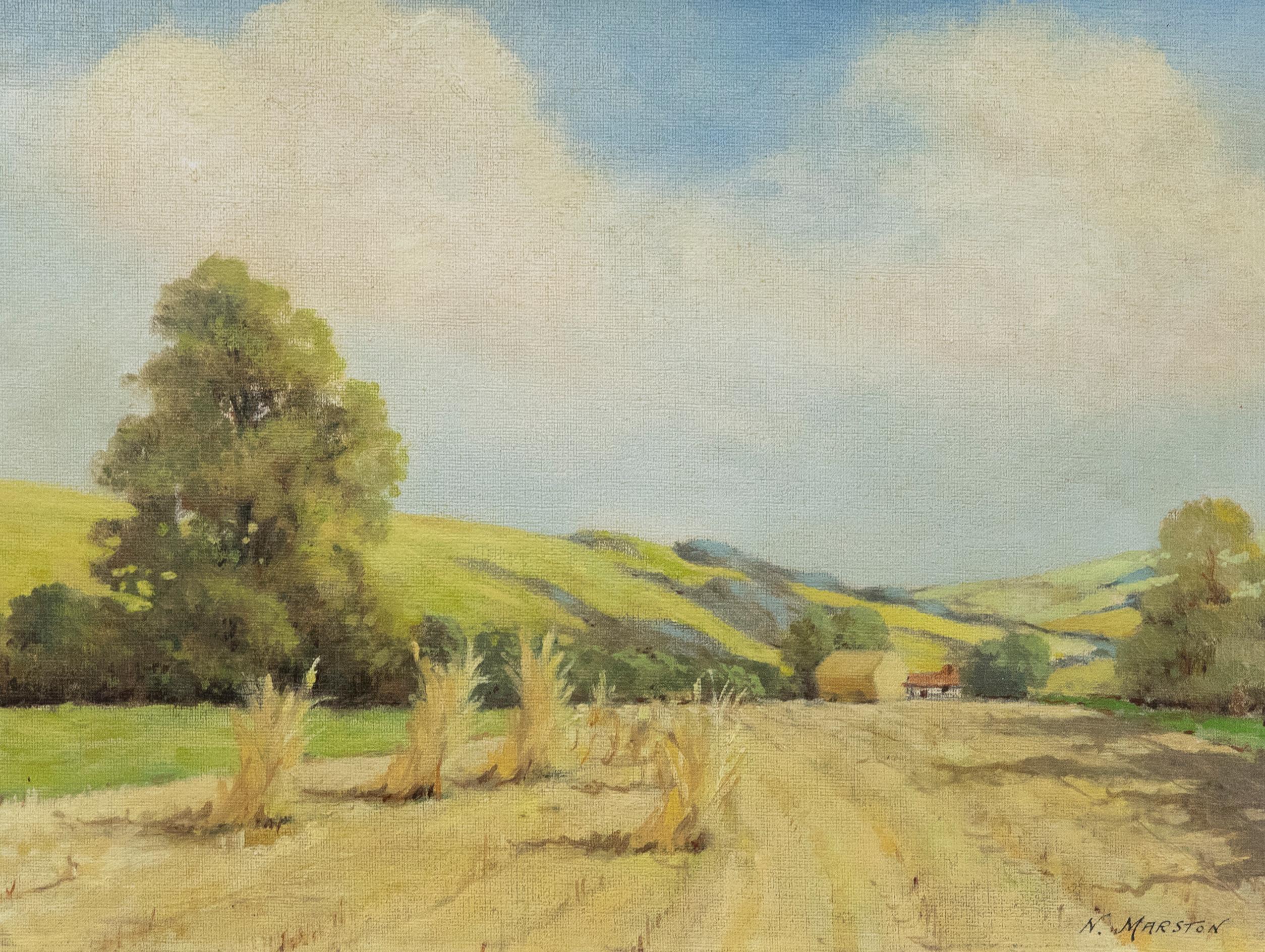 N. Marston - Gerahmtes Öl aus dem 20. Jahrhundert, The Last of the Wheat – Painting von Unknown