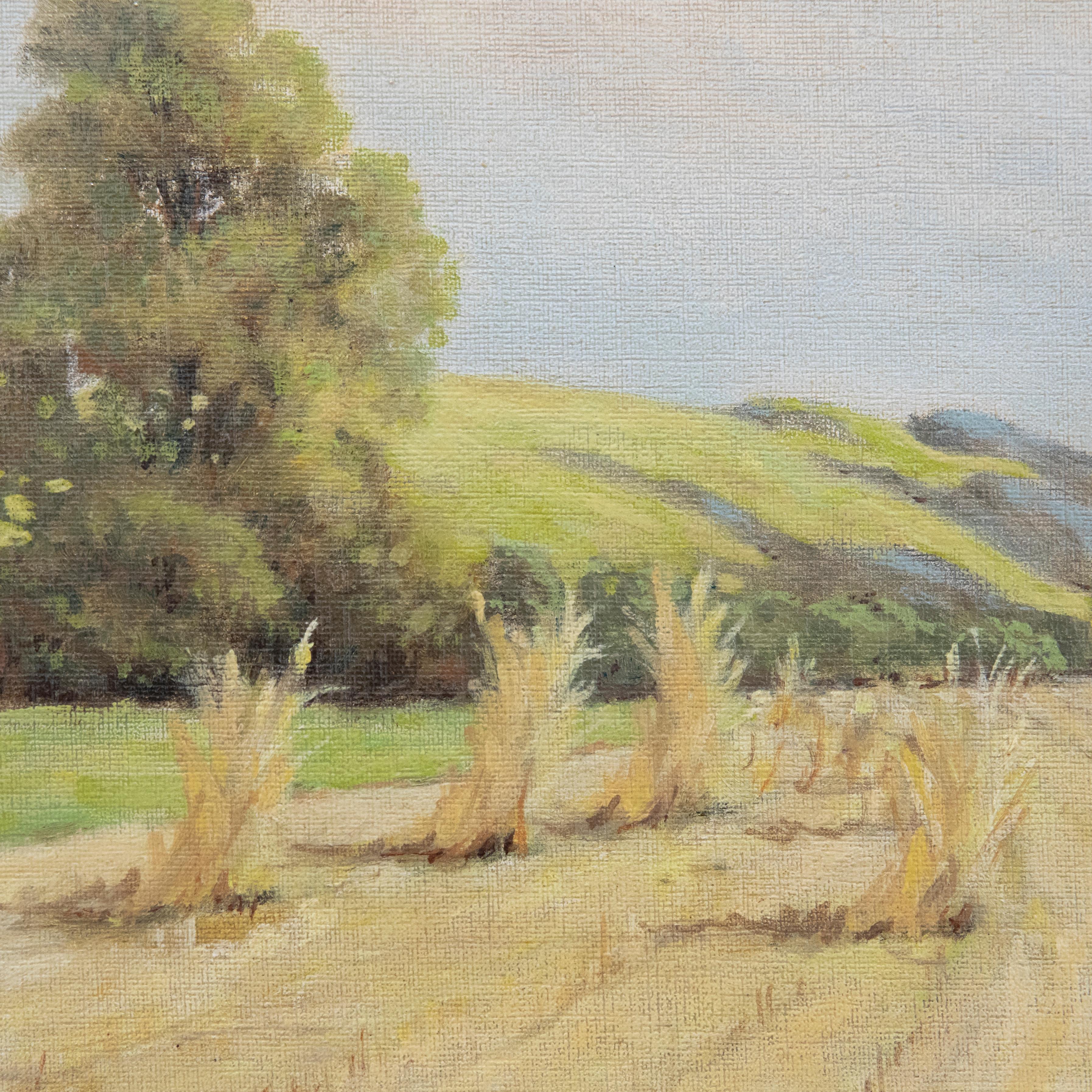N. Marston - Framed 20th Century Oil, Last of the Wheat For Sale 1