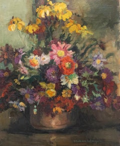 Nachat Laforgue - Mid 20th Century Oil, Still Life of Flowers