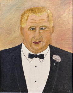 Naive Folk Art Portrait of a Man in a Tuxedo