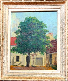 Naive Folk Art Village Street Scene