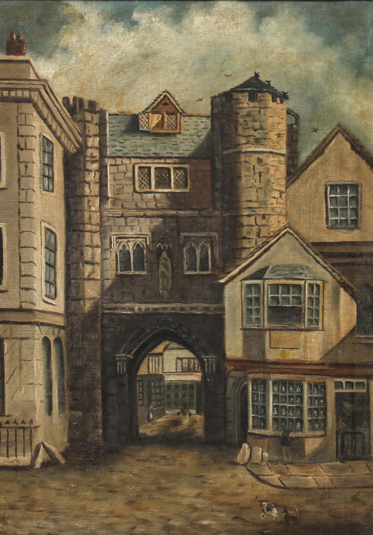 Naïfs  Huile de la fin du XIXe siècle - Broadgate, Exeter - Painting de Unknown