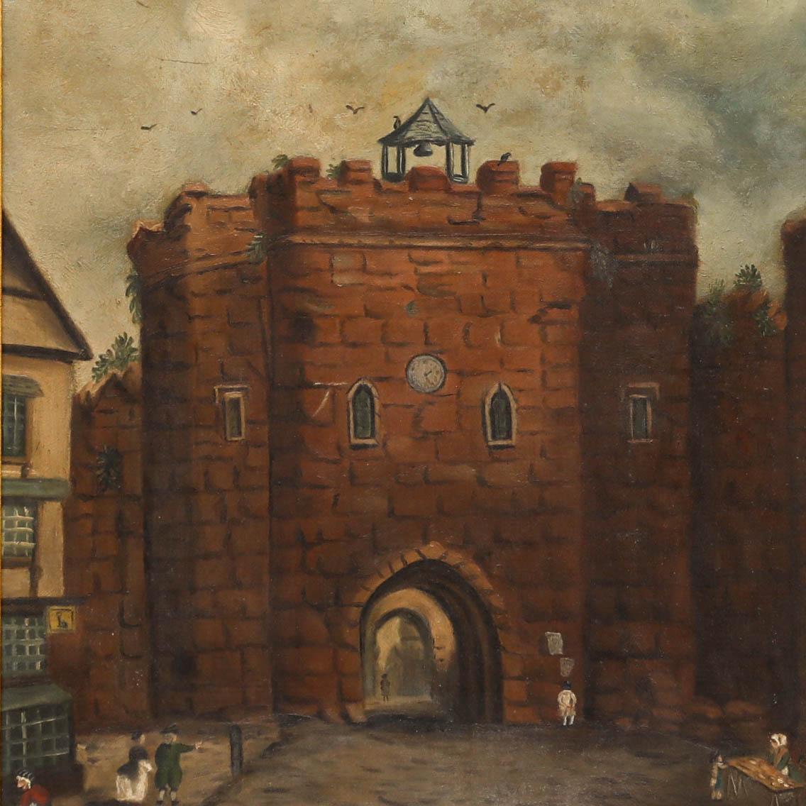 Original Ende des 19. Jahrhunderts, Öl auf Leinwand. Nicht signiert. Gut präsentiert in einem Rahmen mit Goldeffekt. Auf Leinwand auf Keilrahmen. 
