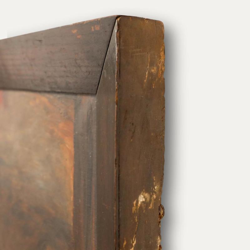 Naive Schule 19. Jahrhundert Öl - Geschwister im Angebot 1