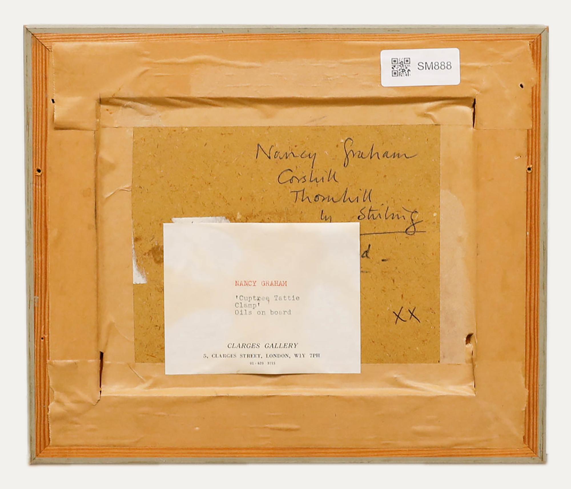 Nancy Graham - Gerahmte Tattie-Lampe, Öl, Cuptree, Tattie, Mitte des 20. Jahrhunderts (Beige), Landscape Painting, von Unknown