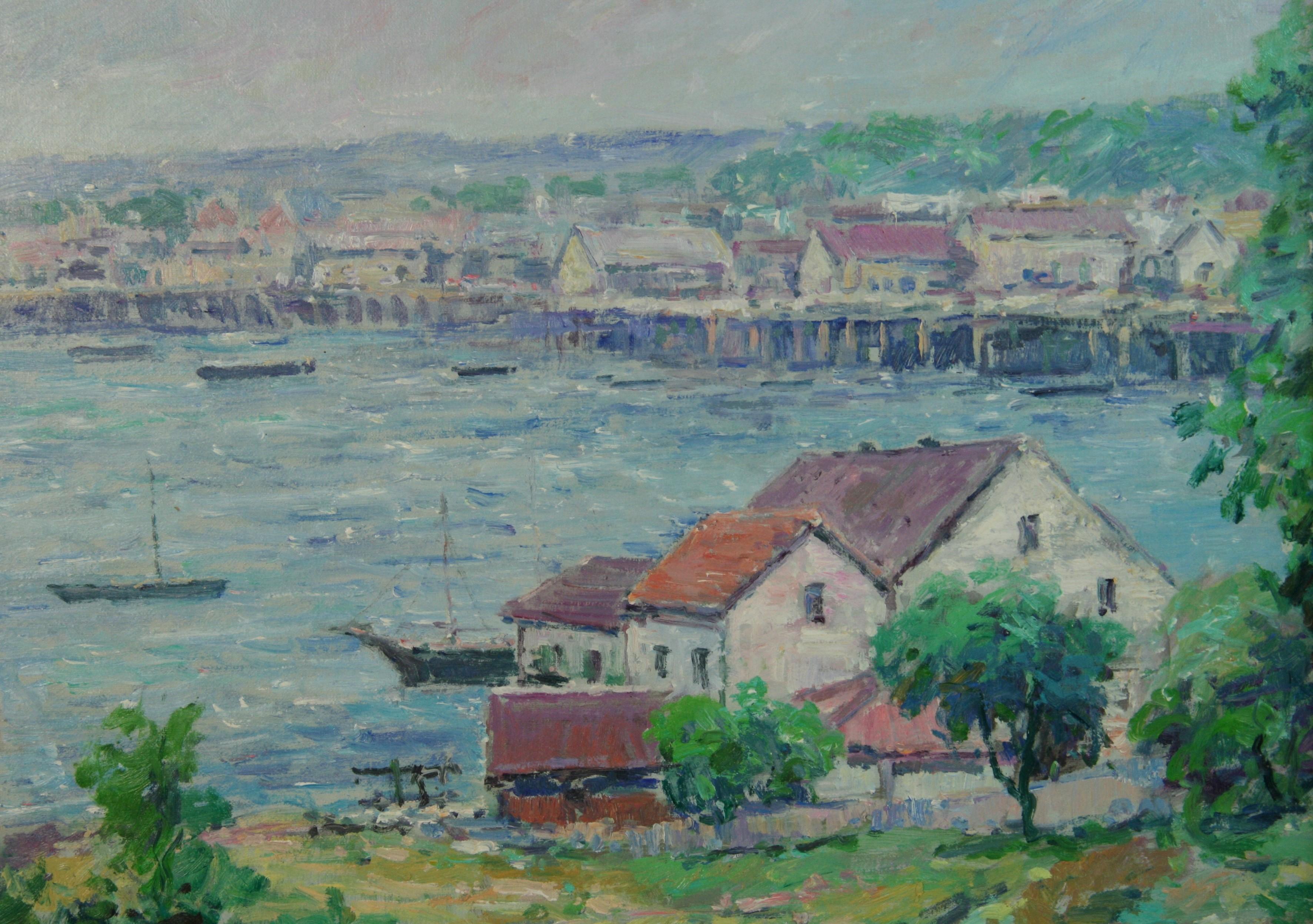 Nantucket Hafen Aussicht (Grau), Landscape Painting, von Unknown