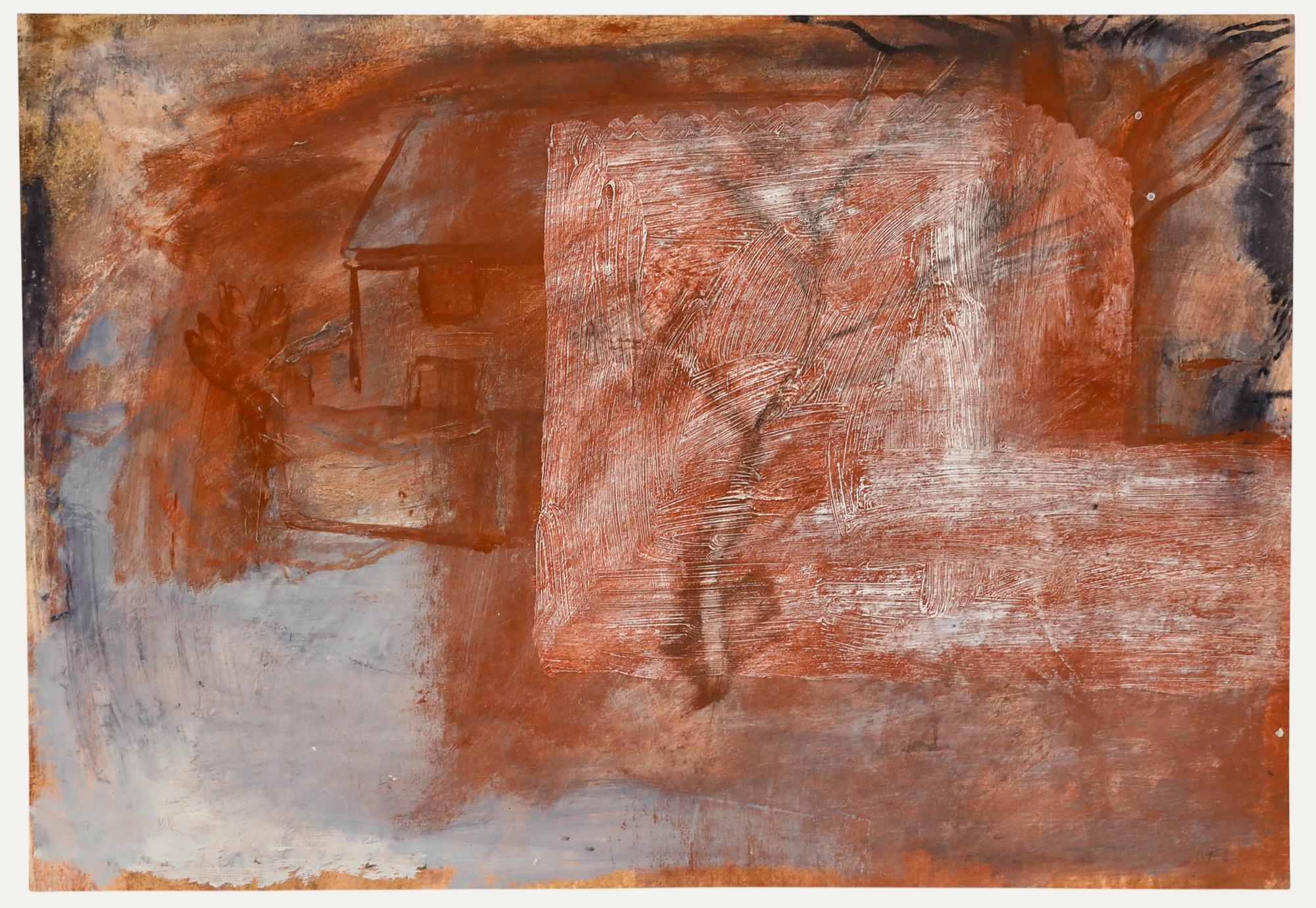 Naomi Frears (geb. 1963) - 20. Jahrhundert Acryl, Das Landhaus