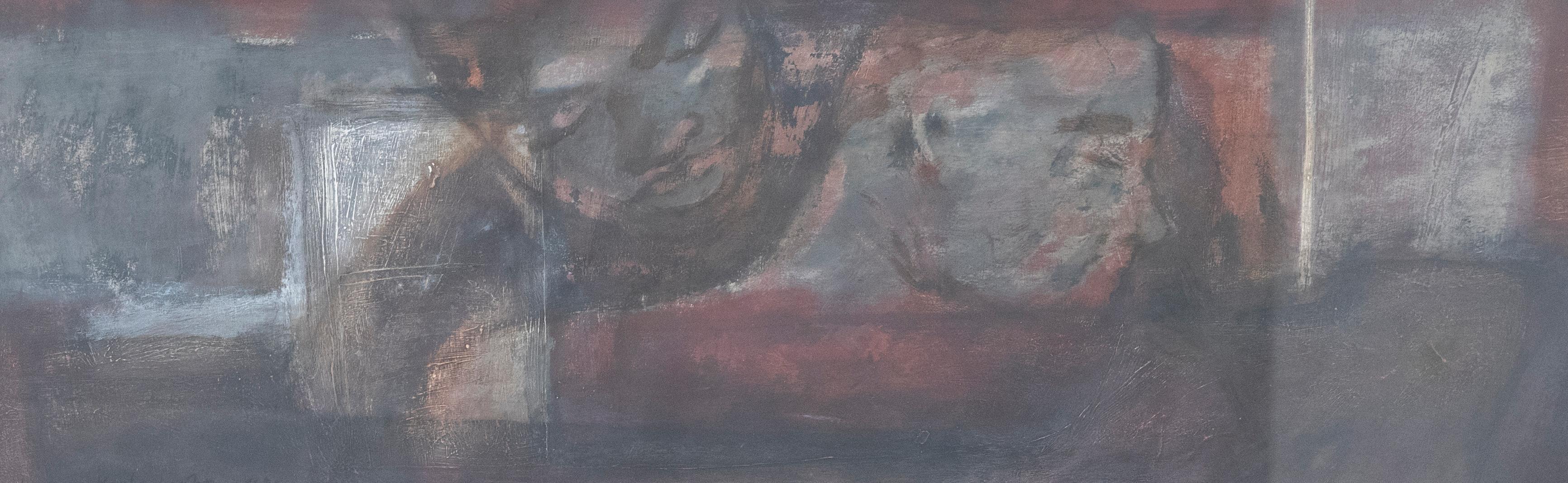 Naomi Frears (nata nel 1963) - Acrilico contemporaneo incorniciato, Amanti, Porto di Hayle - Painting di Unknown