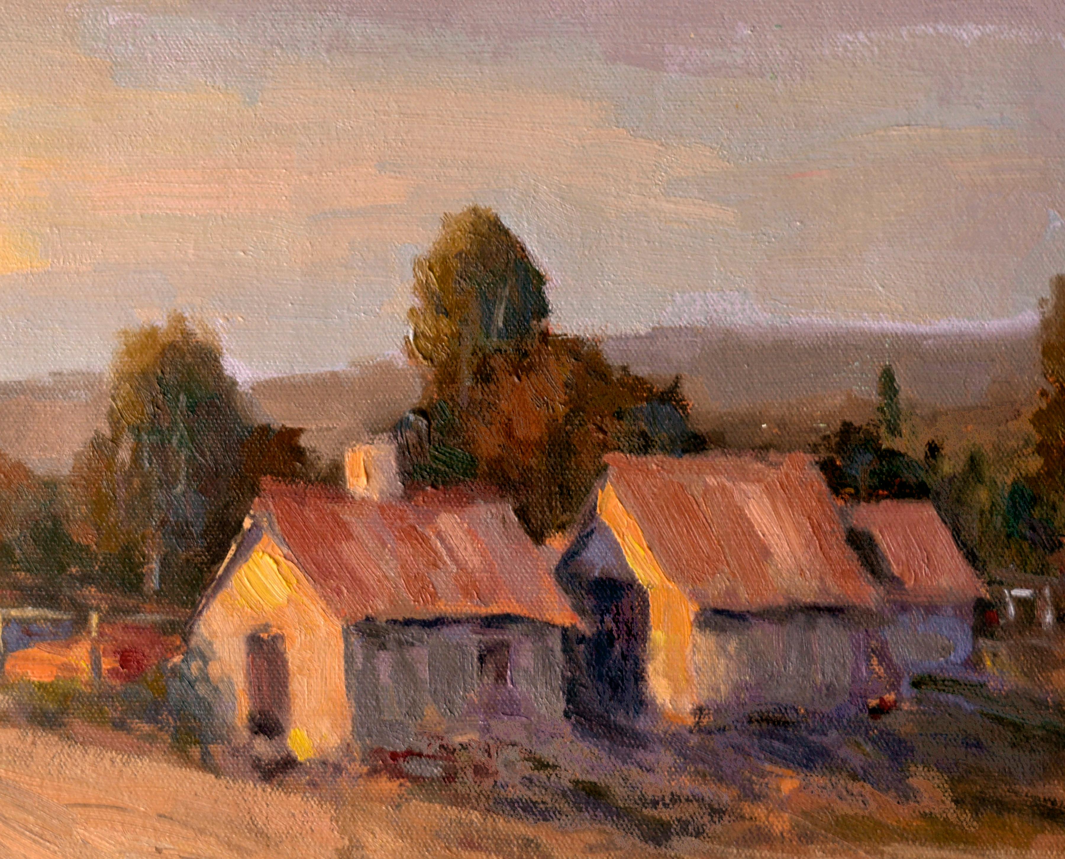Napa County Sunset Landscape  - American Impressionist Painting by Unknown