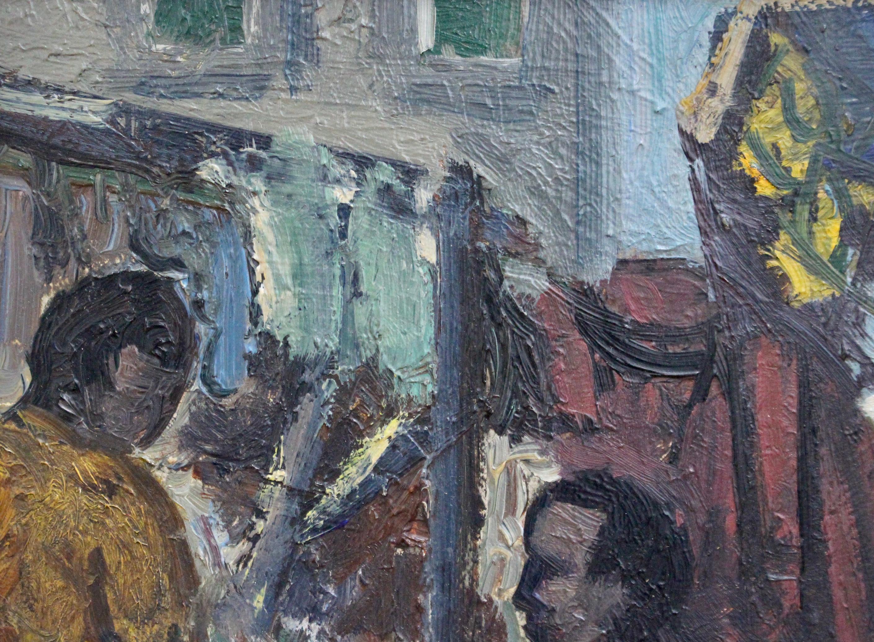 Naples Street Scene - Expressionist Painting by Unknown