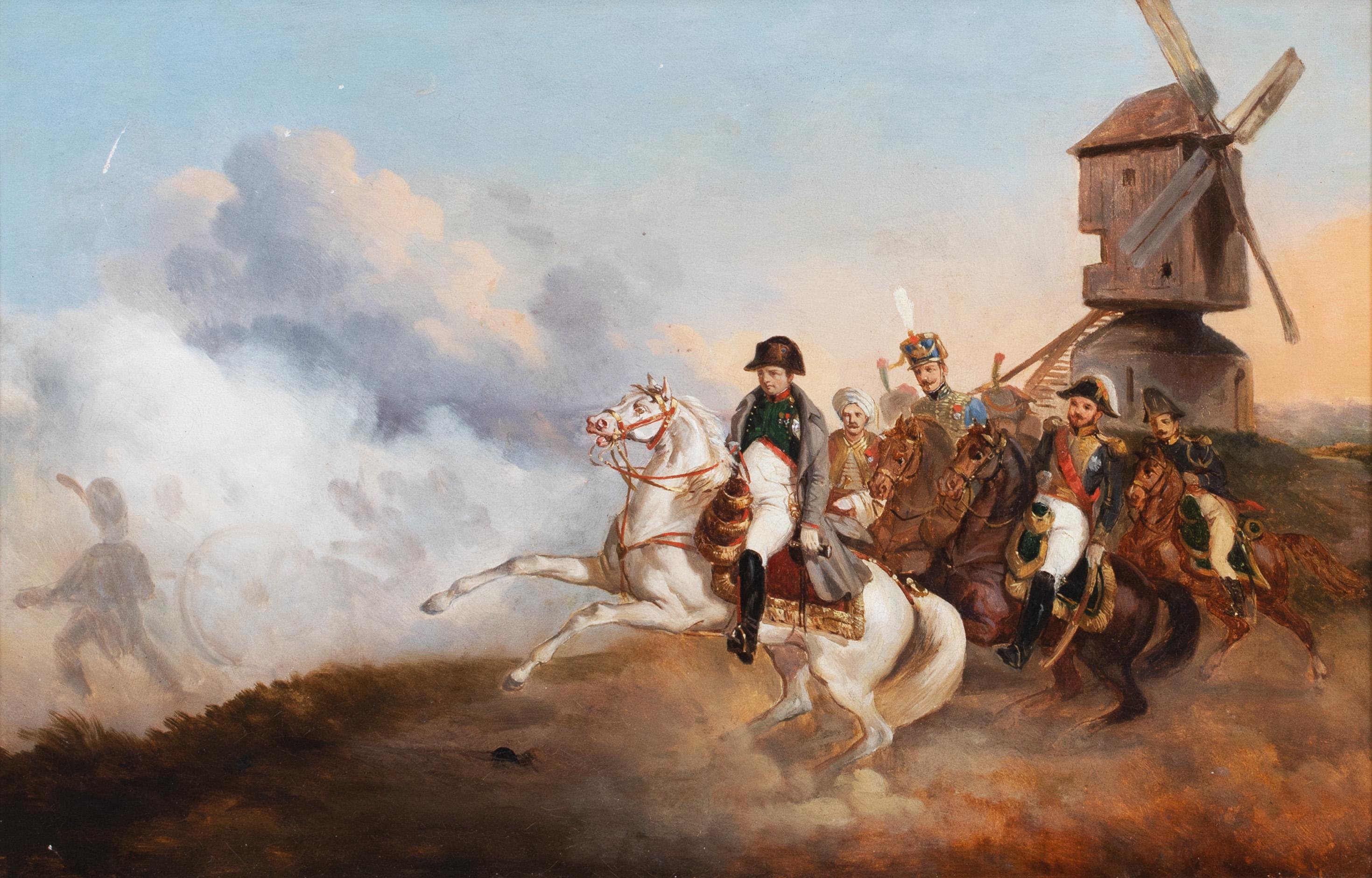 Unknown Portrait Painting - Napoleon At The Battle Of Ligny (1815), 19th Century 