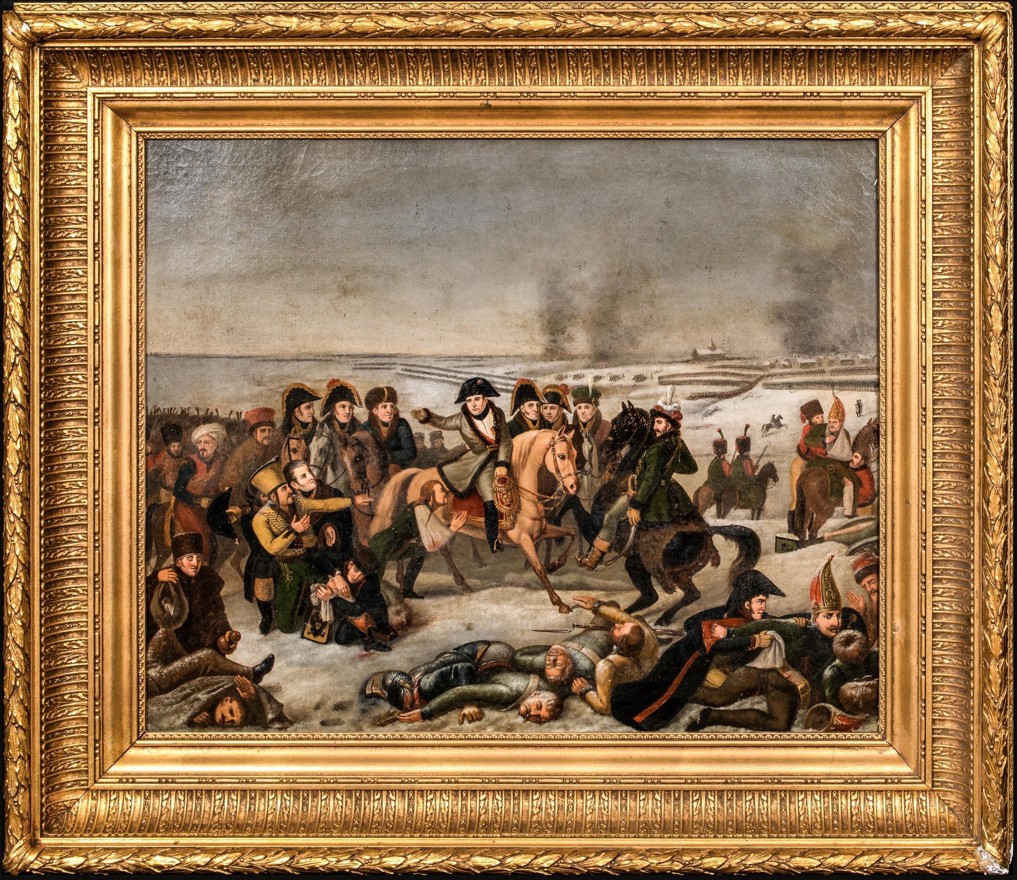 Unknown Portrait Painting - Napoleons Retreat From Russia, 19th Century  French School Large Napoleonic Wars