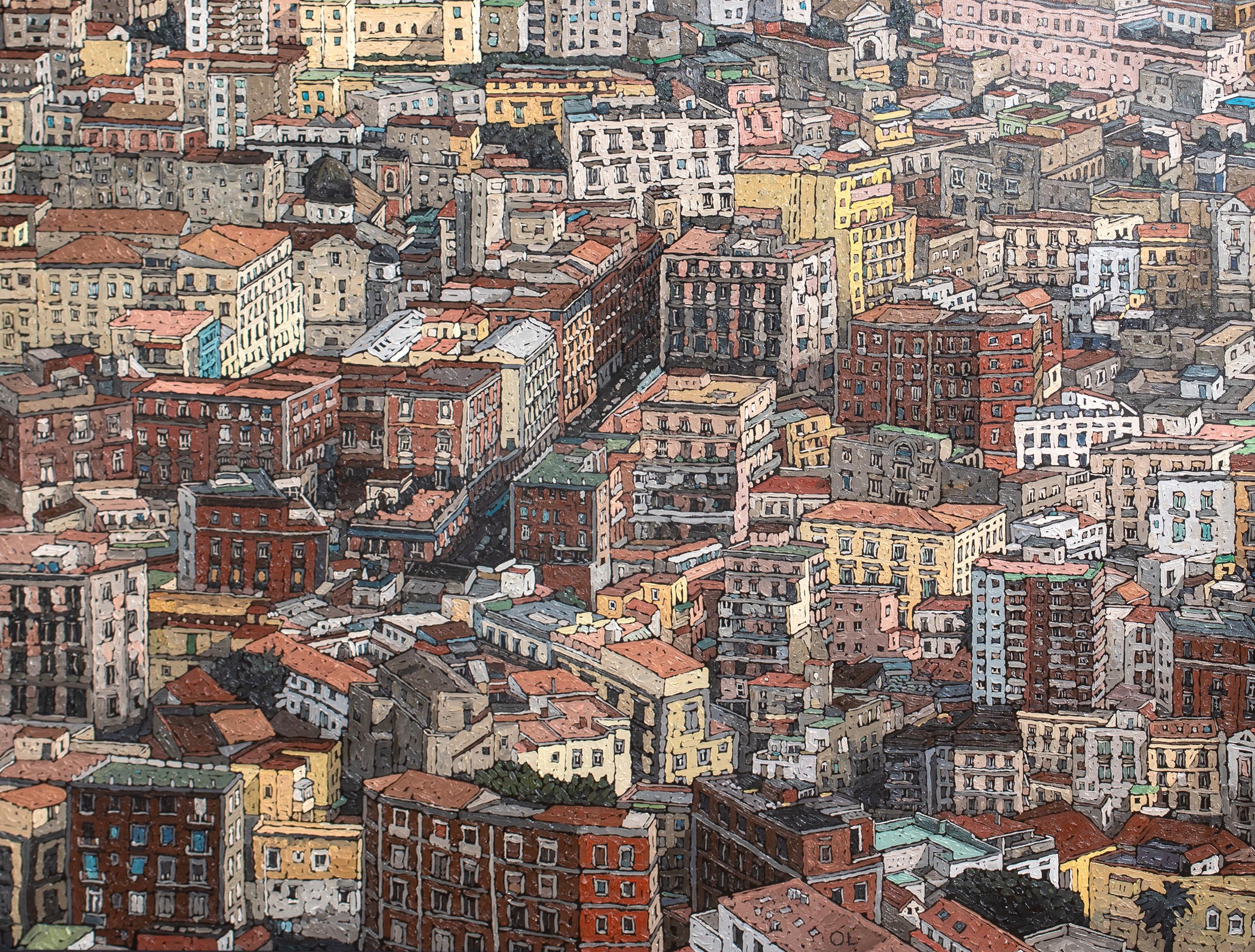Neapel, 20. Jahrhundert  von Olivier Lavorel (Frankreich, 1955) (Schwarz), Landscape Painting, von Unknown