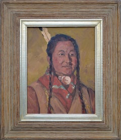 Portrait of a Native American Man with Shell Necklace