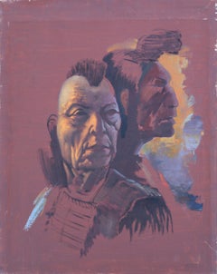 Native American Portrait, American Western Art Oil  Painting by Jalal Gharbi