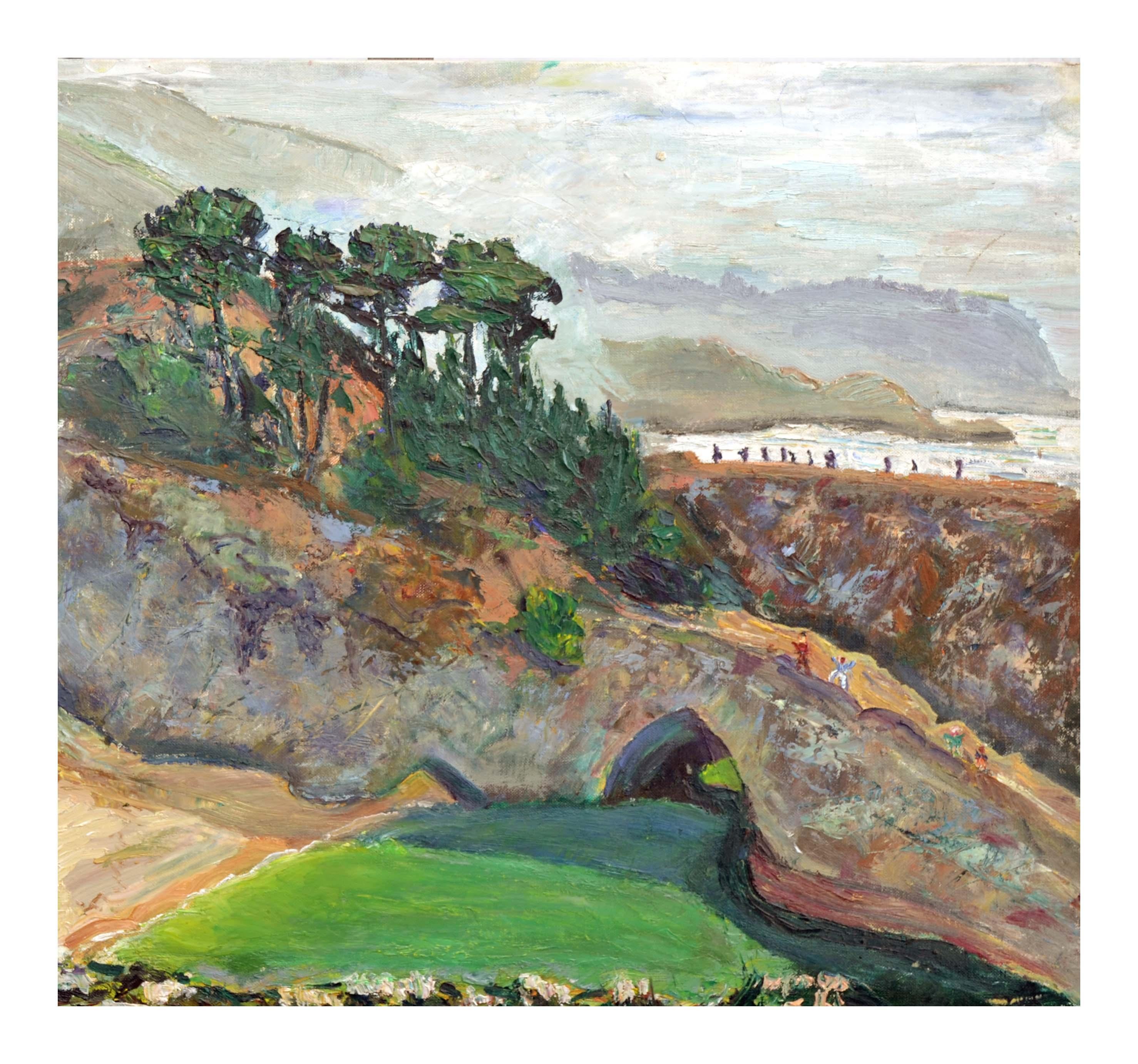 Mid Century Natural Bridges California Landscape - Painting by Unknown