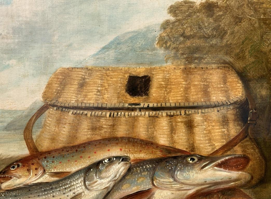Naturalist painter (Dutch school) - 19th century Still life painting - Fish - Naturalistic Painting by Unknown