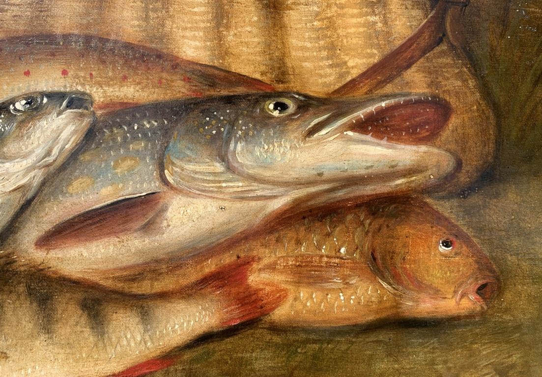 Naturalist painter (Dutch school) - 19th century Still life painting - Fish For Sale 1
