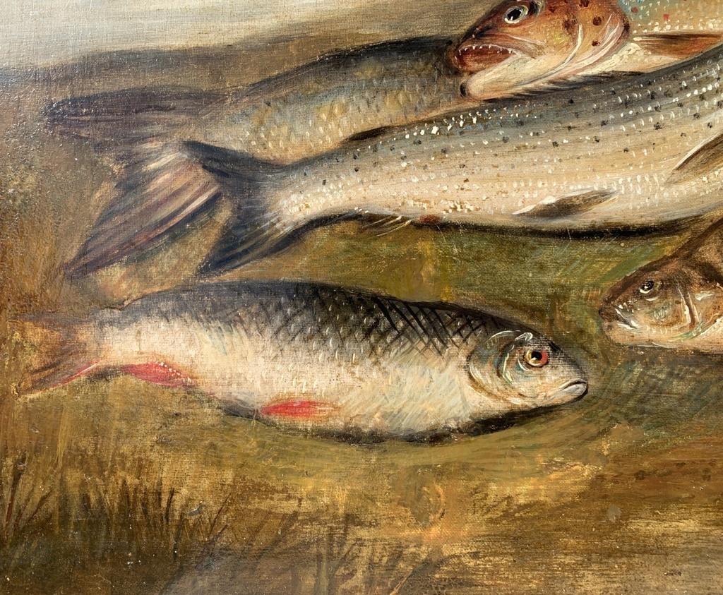 Naturalist painter (Dutch school) - 19th century Still life painting - Fish For Sale 2