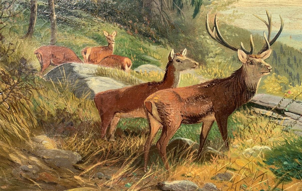 deer scenery painting