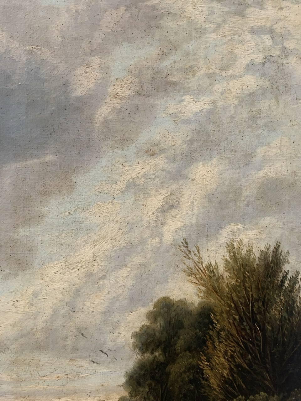 Naturalistic British painter - 19th century landscape painting - Cows at lake For Sale 3