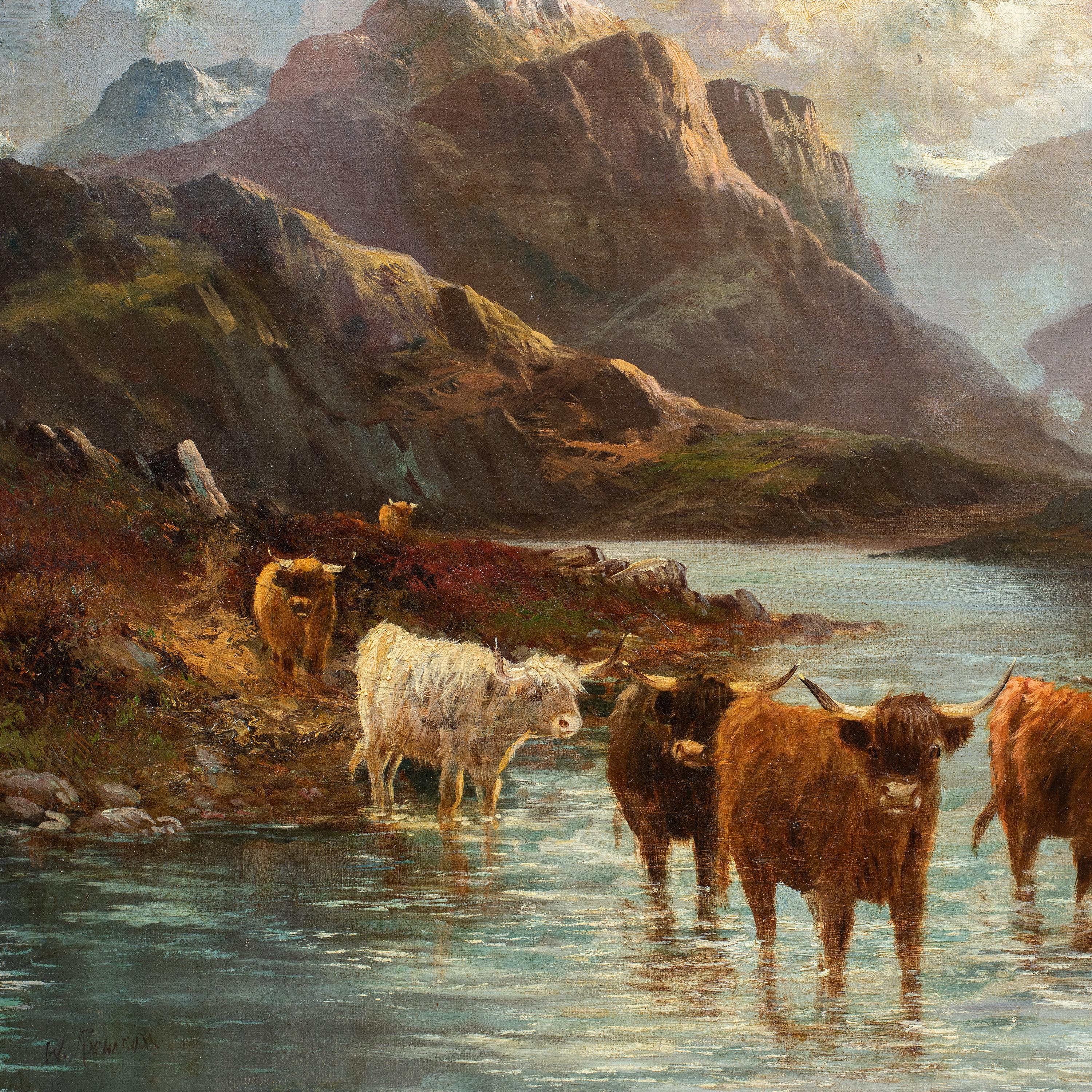 Pintor naturalista británico - Pintura paisajista del siglo XIX - Ganado de las Highlands 9