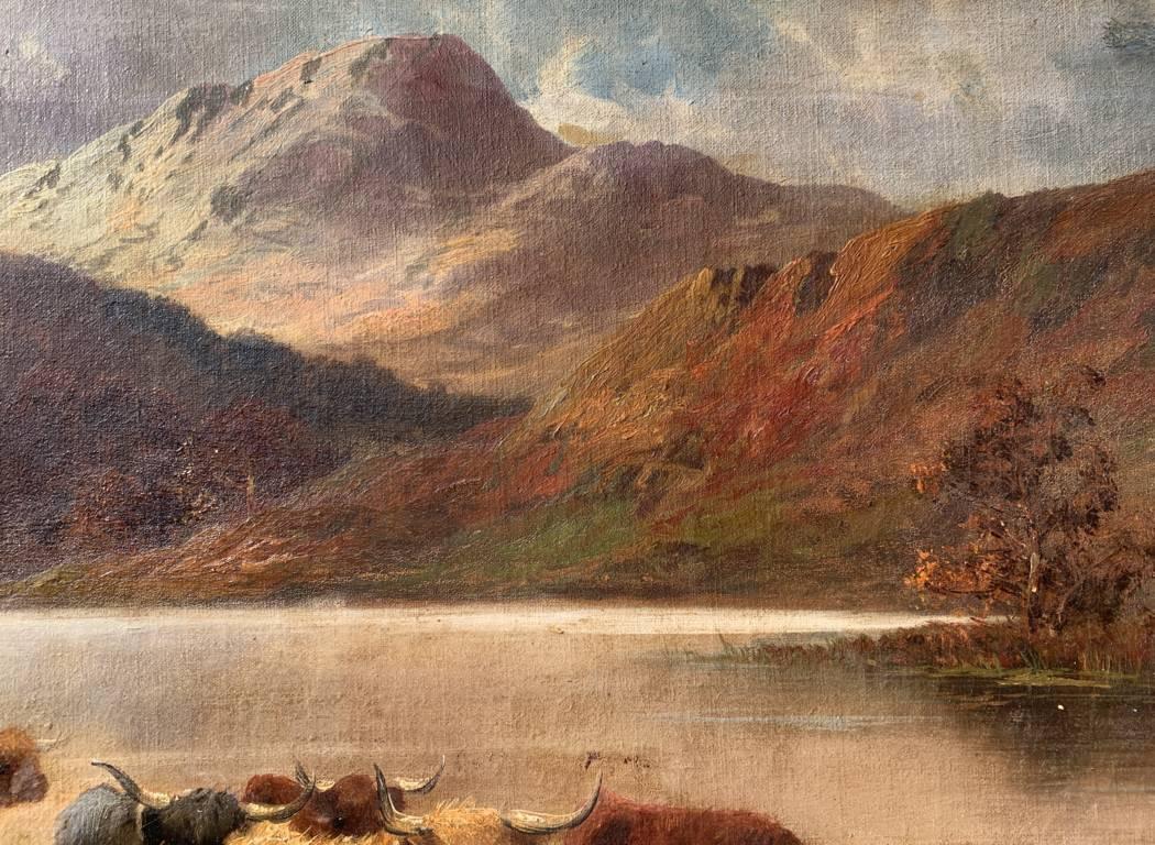 Pittore naturalista britannico - Pittura paesaggistica del XIX secolo - Bovini delle Highlands 1