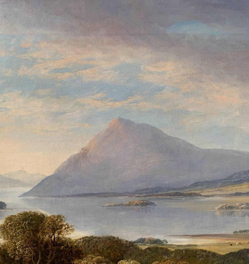 Pittore naturalista britannico - Paesaggio del XIX secolo - Vista sul lago in vendita 1