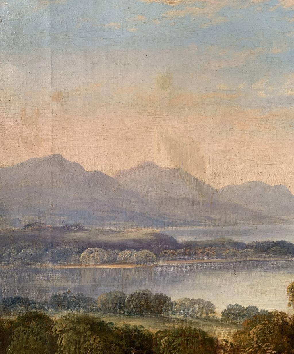Pittore naturalista britannico - Paesaggio del XIX secolo - Vista sul lago in vendita 3