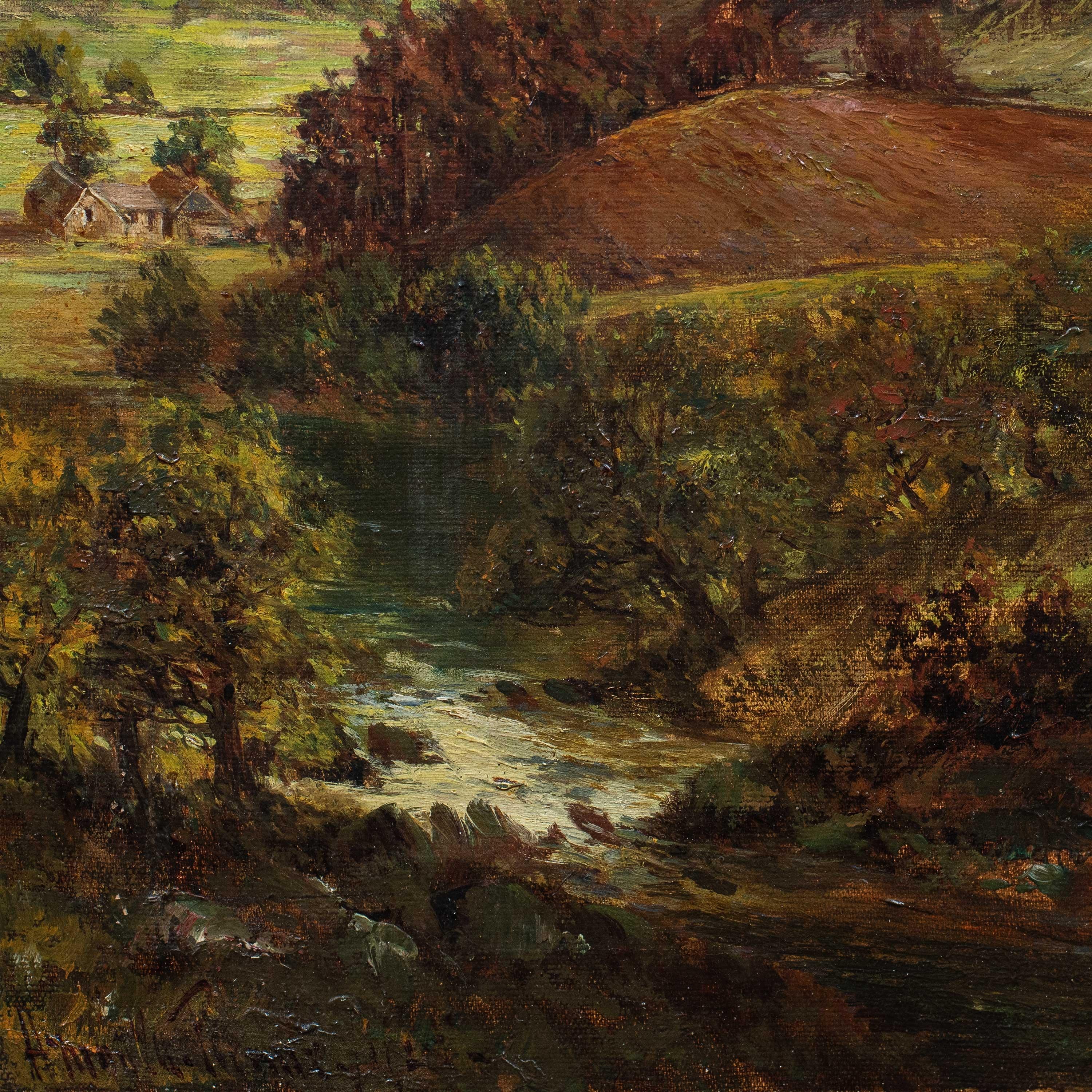 Pintor naturalista británico - Pintura paisajista del siglo XIX - Vista de las montañas - Painting de Unknown