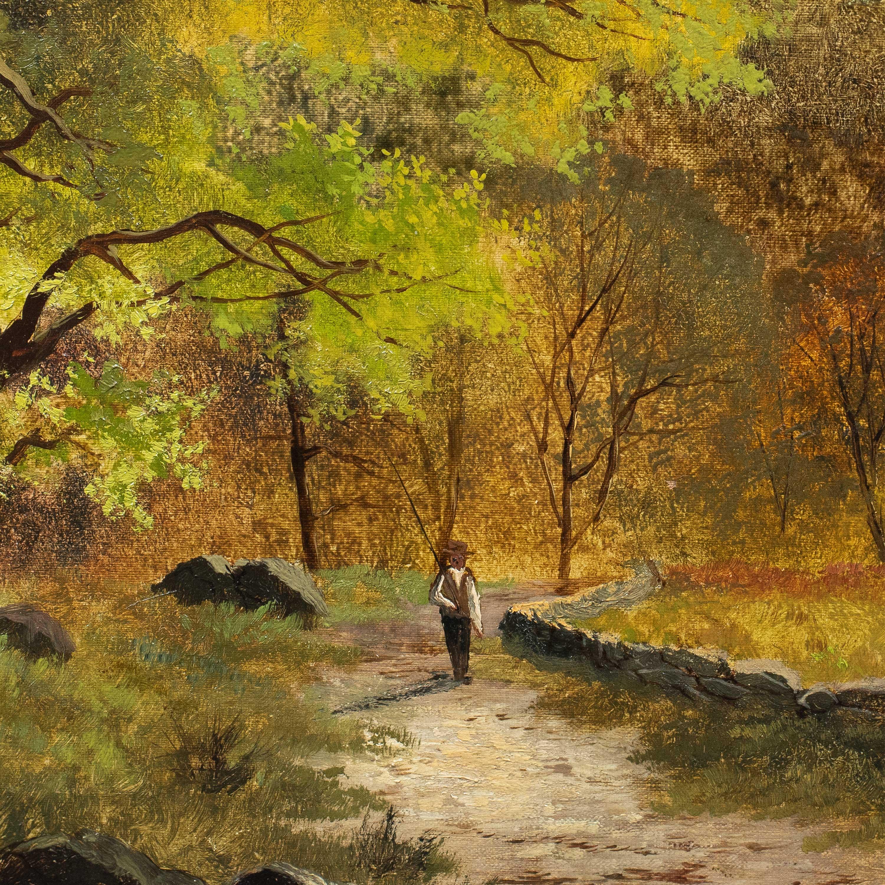 Naturalistic British painter - 19th century landscape painting - View River - Painting by Unknown