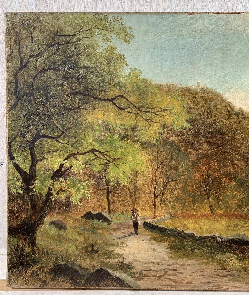 English painter (19th century) - Walking along the path.

46 x 77 cm.

Old oil painting on canvas, unframed (not signed).

Condition report: Lined canvas. The painted surface is in good condition, with signs of aging and wear.



- This item is sold