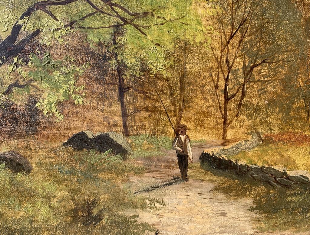 Naturalistic British painter - 19th century landscape painting - View River For Sale 5