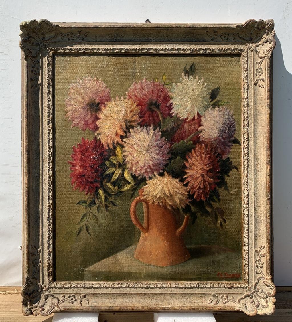 Naturalistic British painter- 20th century Still life painting - Flowers For Sale 1