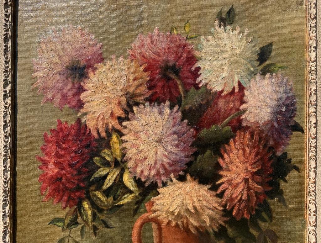 Naturalistic British painter- 20th century Still life painting - Flowers For Sale 2