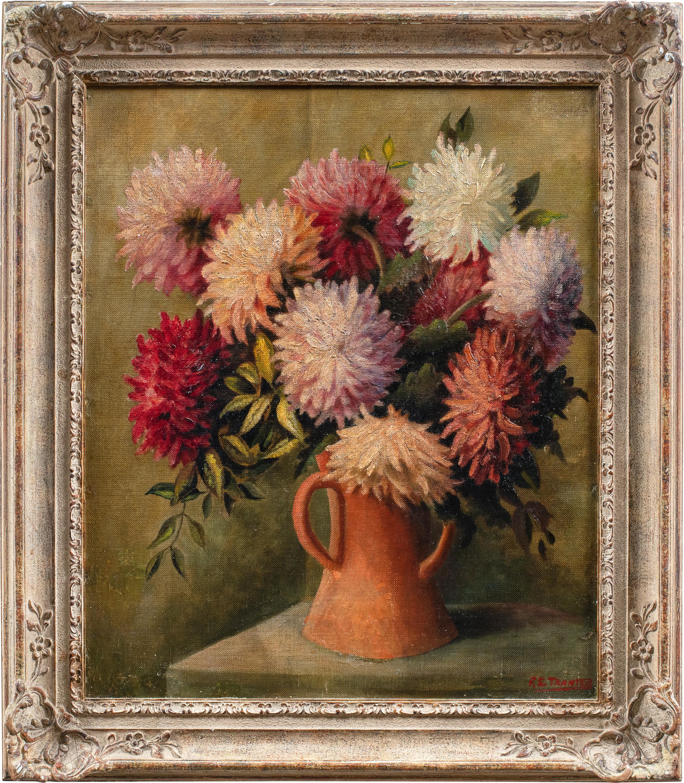 Naturalistic British painter- 20th century Still life painting - Flowers