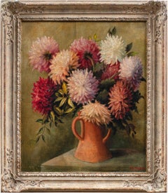 Naturalistic British painter- 20th century Still life painting - Flowers