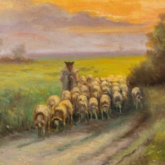 Naturalistischer kontinentaler Maler des 19. Jahrhunderts – Landschaftsmalerei – Landschaft