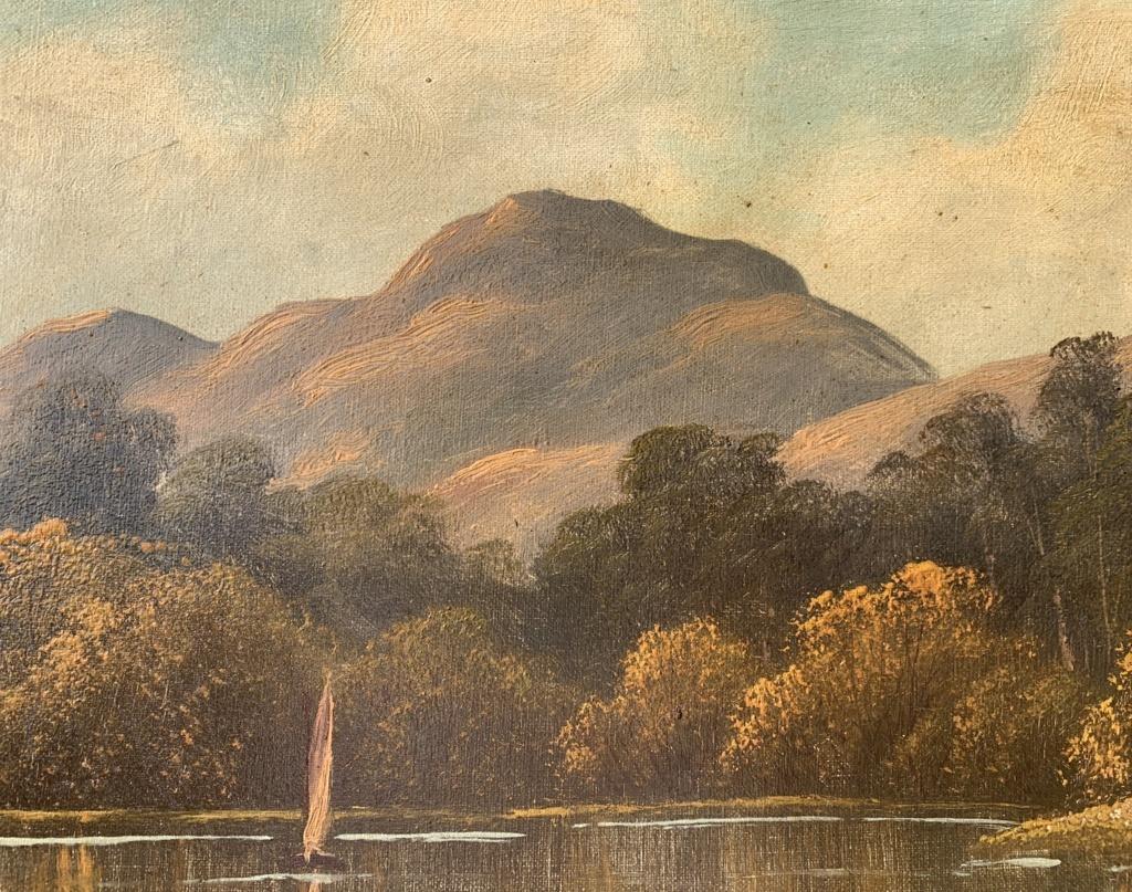 Peintre continental naturaliste - Peinture de paysage du 19e siècle - Vue sur la rivière  en vente 3