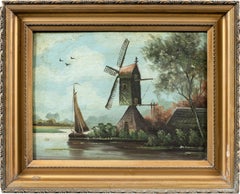 Pittura olandese naturalistica - Pittura paesaggistica della fine del XIX secolo - Mulino a vento