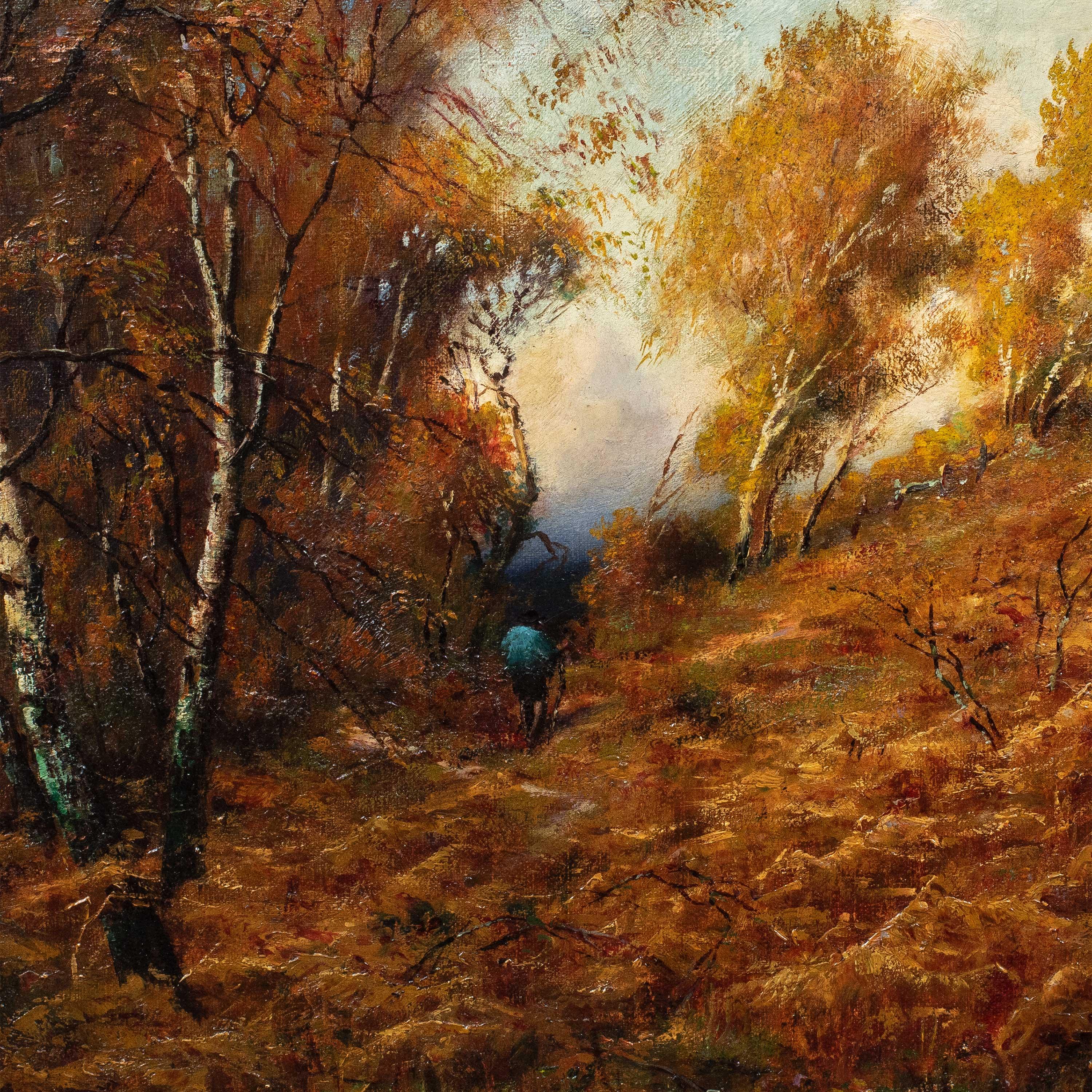 Naturalistic European painter - 19th century landscape painting - Forest - Painting by Unknown