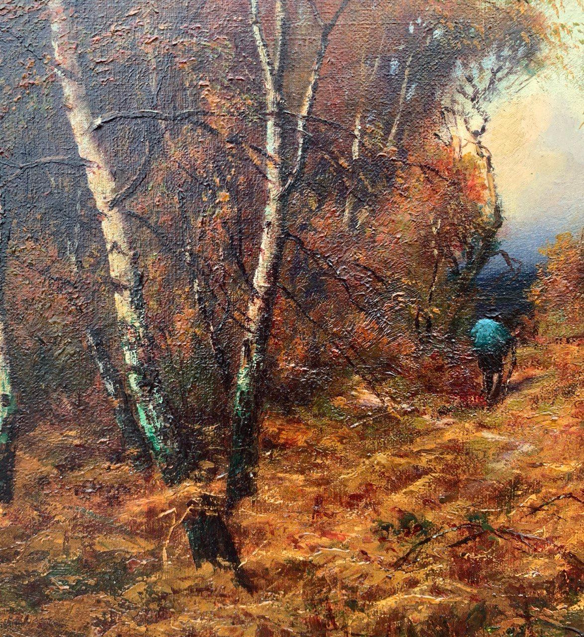 Naturalistic European painter - 19th century landscape painting - Forest For Sale 4