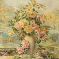 Naturalistic Italian painter - 19/20th still life painting - Flowers