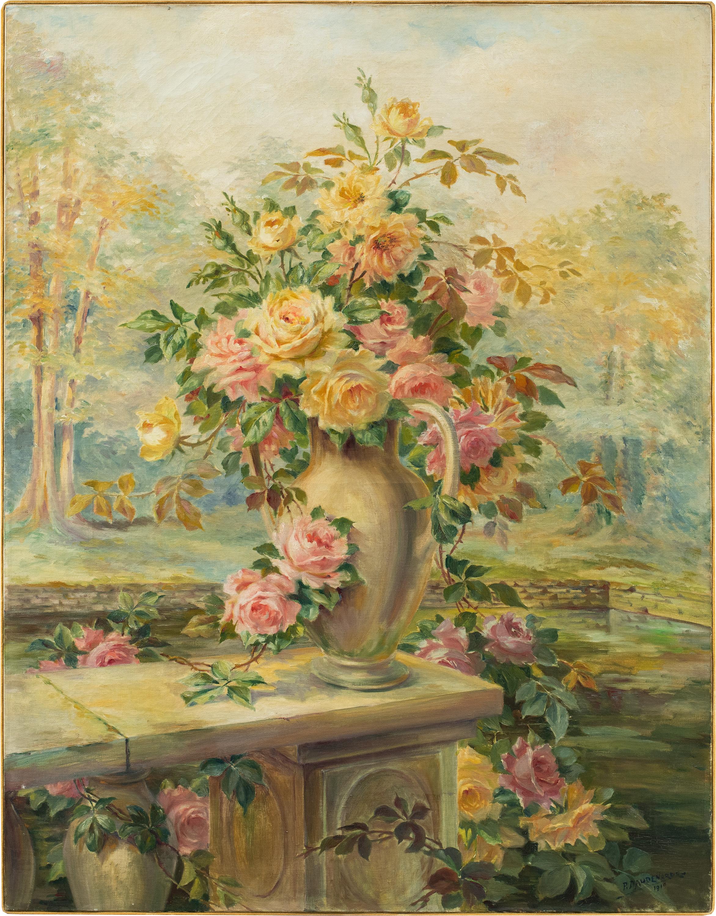 Naturalistic Italian painter - 19/20th still life painting - Flowers